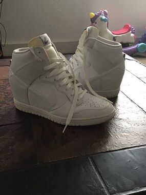 Nike Women's All-White High-Top Wedge Sneakers